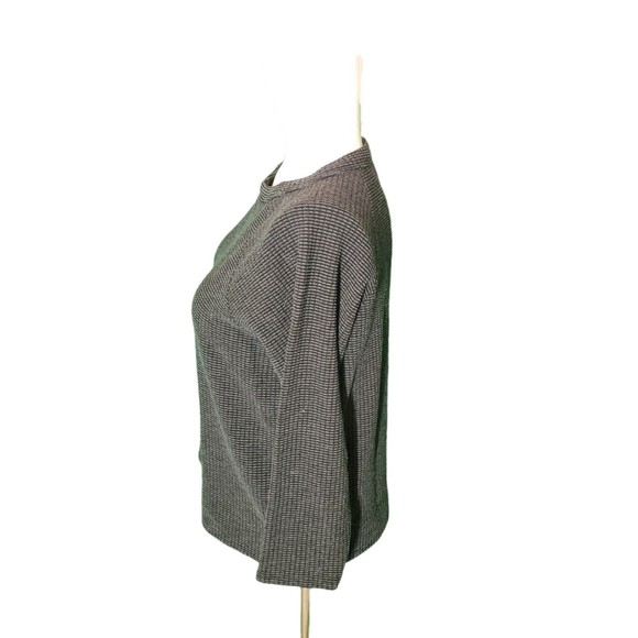 Lilla P Gray Sweater Sweatshirt Textured Cotton Jersey Asymmetric Zipper Sz XS - Picture 3 of 6
